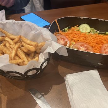 Brasas Peruanas - Fries and Leafy Salad - Peruvian Near Me - Round Rock, Texas