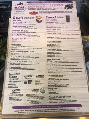 Menu photo 5 Acai Nation Los Angeles, CA
