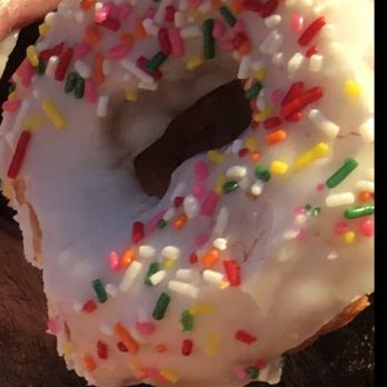 Mary's Donuts - White frosting with rainbow sprinkles (dry) - Donuts Near Me - Lakeside, California Mary's Donuts - White frosting with rainbow sprinkles (dry) - Donuts Near Me - Lakeside, California