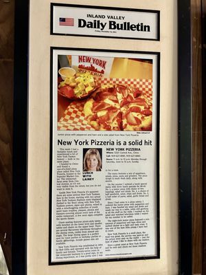 Menu photo 2 New York Pizzeria Chino, CA