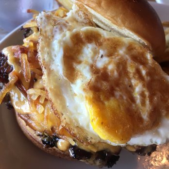 Applebee's Grill + Bar - Overcooked egg on the Brunch Burger. - Sports Bars Near Me - Helena, Montana