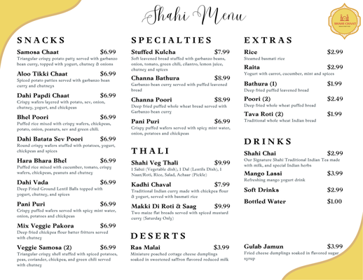Menu photo 5 Shahi Chaat N Chai Santa Clara, CA