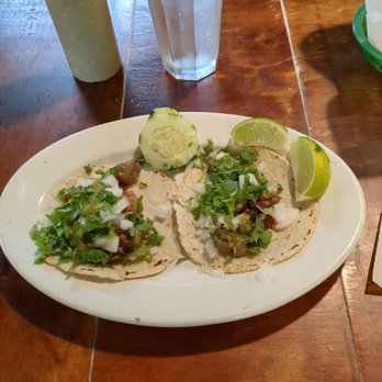 El Abuelo Tomy - two tacos on a plate - Mexican Near Me - Loris, South Carolina