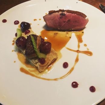 Partage - Roasted duck breast, foie gras, fennel, cherries - French Near Me - Las Vegas, Nevada Partage - Roasted duck breast, foie gras, fennel, cherries - French Near Me - Las Vegas, Nevada