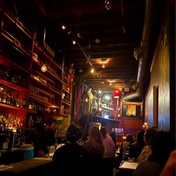 Mendelssohn’s - View from our table watching one of the amazing singers there for Musical Theatre Oke.