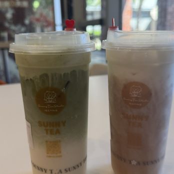 Sunny Tea Studio - Matcha - Ceremonial       Peach Oolong -Mousse - Shaved Ice Near Me - Fullerton, California