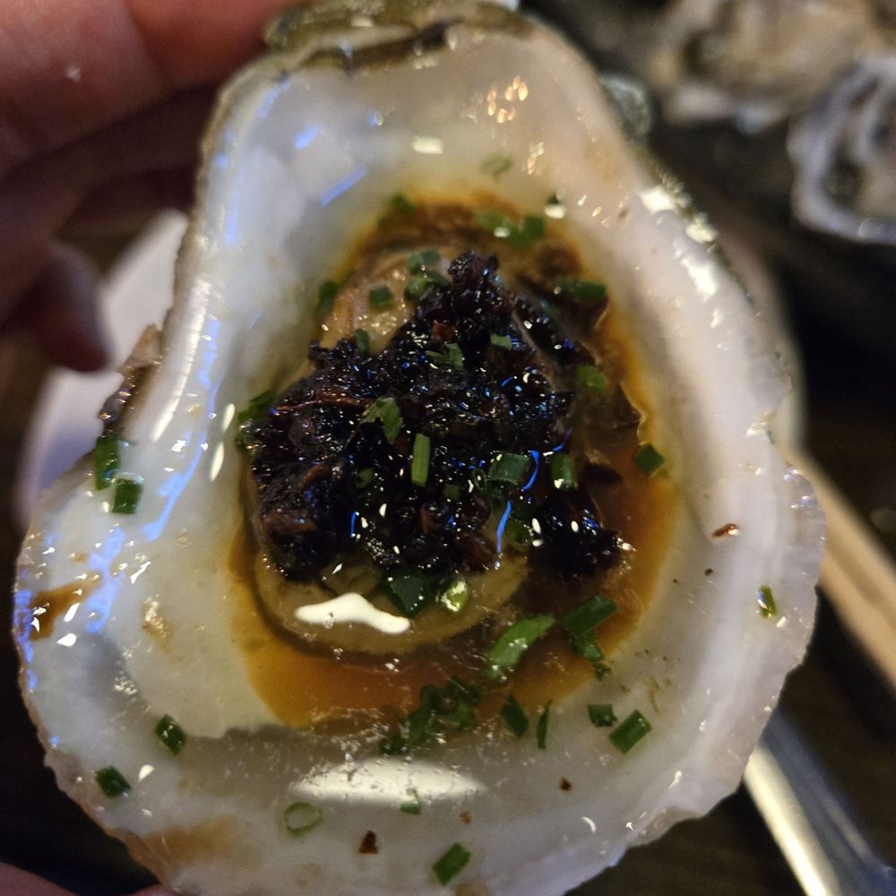 Taylor Shellfish Oyster Bar - Oyster with xo sauce - Seafood Near Me - Seattle, Washington Taylor Shellfish Oyster Bar - Oyster with xo sauce - Seafood Near Me - Seattle, Washington