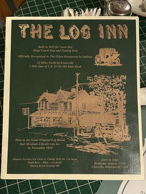 Menu photo 2 The Log Inn Haubstadt, IN
