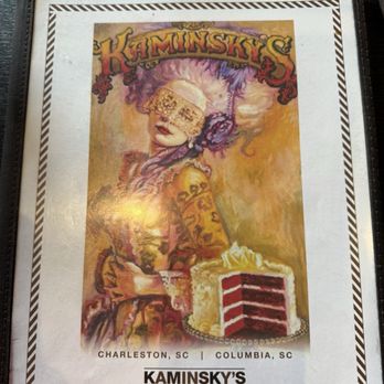 Kaminsky's Dessert Cafe - Cover of menu - Coffee & Tea Near Me - Charleston, South Carolina