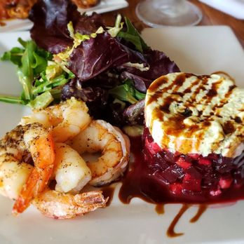 Sawyer's Bar & Grill - Absolutely delicious beet/goat cheese souffle, mixed greens and shrimp - Bars Near Me - Torrington, Connecticut Sawyer's Bar & Grill - Absolutely delicious beet/goat cheese souffle, mixed greens and shrimp - Bars Near Me - Torrington, Connecticut