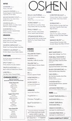 Menu photo 2 Oshen Charlotte, NC