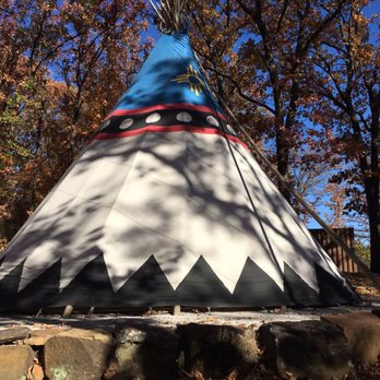 Blue Doors At Tenkiller - Teepee sits behind the cabins - Resorts Near Me - Gore, Oklahoma