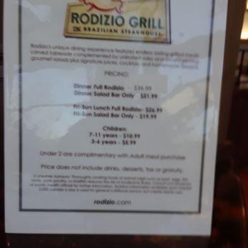 Rodizio Grill - Price sheet. - Brazilian Near Me - Henderson, Nevada Rodizio Grill - Price sheet. - Brazilian Near Me - Henderson, Nevada