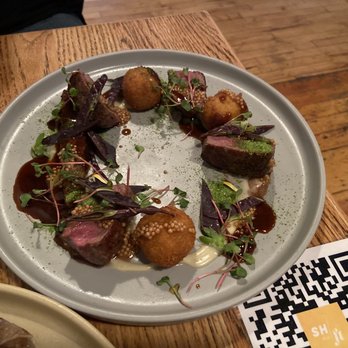 Shift Kitchen & Bar - Australian Lamb Loin. The lamb belly was so tasty and loin was cooked perfectly medium rare. - New American Near Me - Flagstaff, Arizona