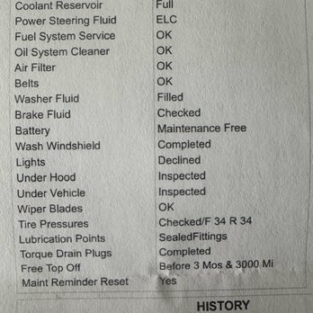 Oil Changers - Receipt - Auto Repair Near Me - Ventura, California
