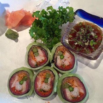 SriThai  Thai Kitchen & Sushi Bar - Duluth - Sashimi roll. Forgot it was in a cucumber wrap, but it was still very good - Japanese Near Me - Duluth, Georgia