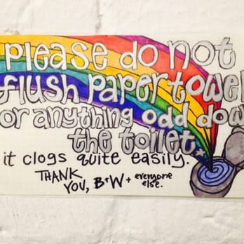 Baked & Wired - Cute bathroom sign! - Bakeries Near Me - Washington, DC, District of Columbia