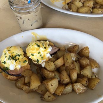 Oddfellows Cafe & Bar - Eggs Benedict and iced latte! - Breakfast & Brunch Near Me - Seattle, Washington