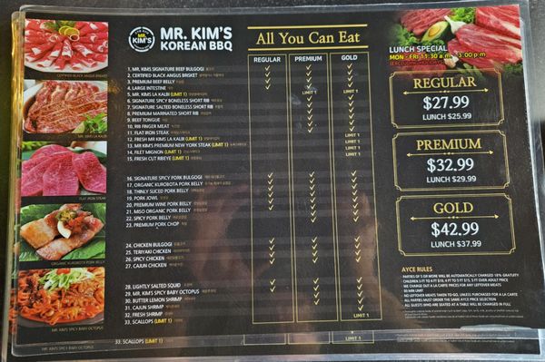 Menu photo 5 Mr. Kim's Korean BBQ Las Vegas, NV