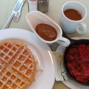 Henrietta's Table - Malted waffle, apple butter and red flannel hash. - New American Near Me - Cambridge, Massachusetts Henrietta's Table - Malted waffle, apple butter and red flannel hash. - New American Near Me - Cambridge, Massachusetts
