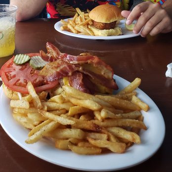 Chick's Oyster Bar - "Route 66" Smokehouse Bacon Cheeseburger with Fries...yum!! - Seafood Near Me - Virginia Beach, Virginia
