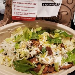 This is my BOWL with no extra steak, no chicken and Fajita vegetables which he paid for This is my BOWL with no extra steak, no chicken and Fajita vegetables which he paid for