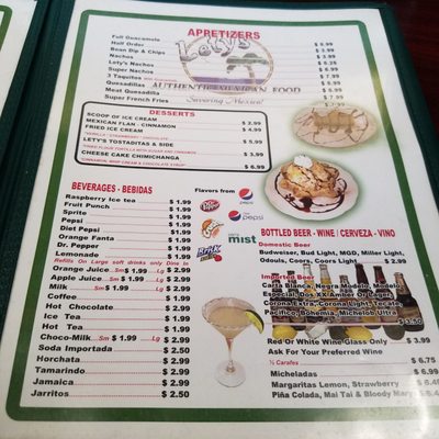 Menu photo 6 Lety's Fresno, CA