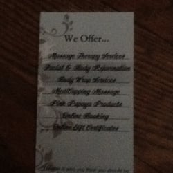 Escape Massage Therapy - Services offered.