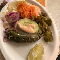 Pollo Feliz - My run to the buffet bar. I like the grilled jalapeños