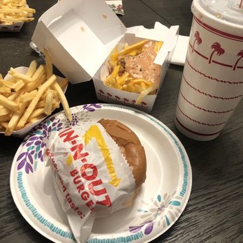 In-N-Out Burger - Animal style fries, animal style burger and regular fries - Fast Food Near Me - Upland, California