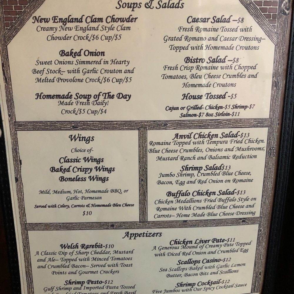 The Anvil Inn - Menu - Steakhouses Near Me - Fort Edward, New York