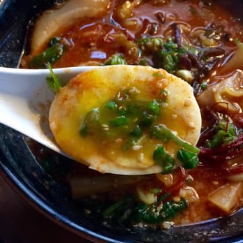 Ramen Seas - Nicely soft boiled egg in Spicy Miso Ramen - Ramen Near Me - Sunnyvale, California Ramen Seas - Nicely soft boiled egg in Spicy Miso Ramen - Ramen Near Me - Sunnyvale, California