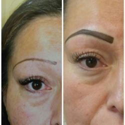 Debras Permanent Makeup - Old tattooed eyebrow, & updated eyebrow freshly done