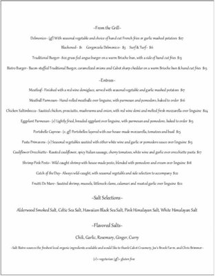 Menu photo 1 Salt Bistro Saint Johnsbury, VT Menu photo 1 Salt Bistro Saint Johnsbury, VT