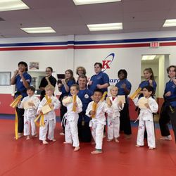 Kicks Karate - gold belt test! Good job son