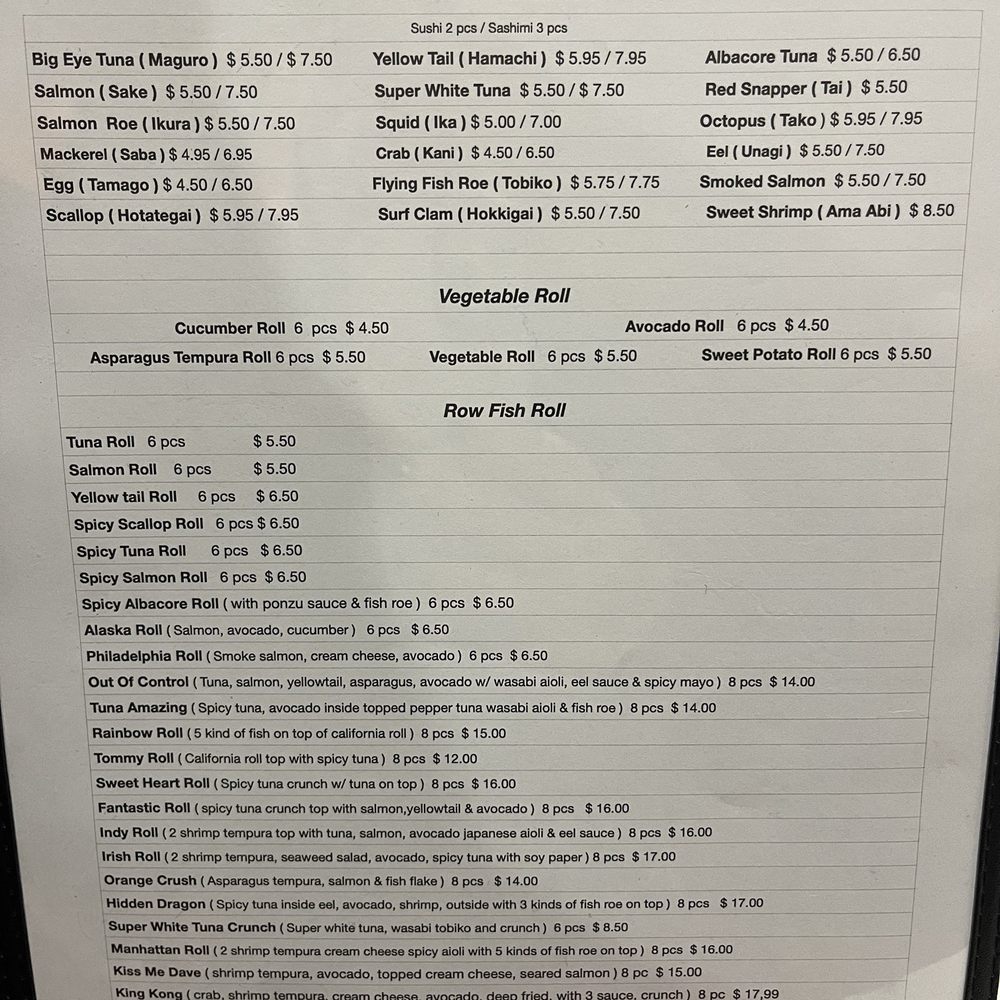 Wasabi - Sushi menu - Sushi Bars Near Me - Greenfield, Indiana Wasabi - Sushi menu - Sushi Bars Near Me - Greenfield, Indiana