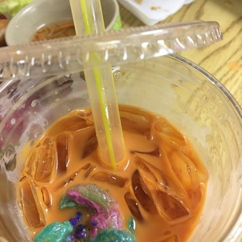 Pho Ty II - Thai tea with melted-plastic looking stuff inside. Gross!! So disgusted! - Vietnamese Near Me - Hayward, California