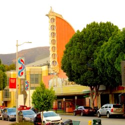 San Luis Obispo County of - Vintage Theatre under a smoky sun in San Luis Obispo, CA