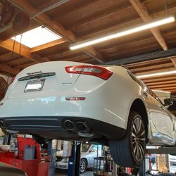 Golden Wrench Automotive - A Maserati  having some engine maintenance performed on it.