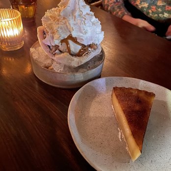 The Tyger - Coconut bomb and Custard Brulee Vietnamese Coffee Tart (get it!) - Cocktail Bars Near Me - New York, New York