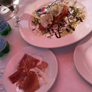 Giannfranco's Trattoria - Burrata with prosciutto on the side.. wife is vegetarian - Italian Near Me - Carpinteria, California Giannfranco's Trattoria - Burrata with prosciutto on the side.. wife is vegetarian - Italian Near Me - Carpinteria, California