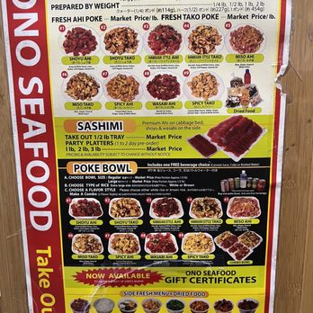 Ono Seafood - Menu - Seafood Near Me - Honolulu, Hawaii