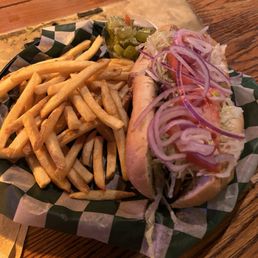 The Cattyboy (blackened catfish poboy) and fries The Cattyboy (blackened catfish poboy) and fries