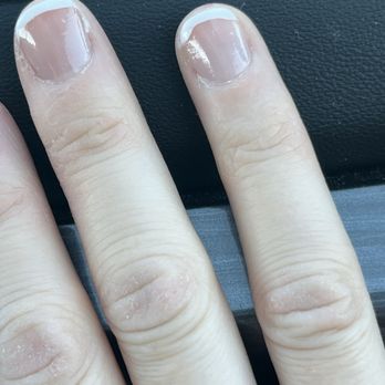 Crystal Nail Lounge - Done by Mimi. I asked for medium thin slightly arched tips. One is very sloppy, some didn't go across to the side edge either. - Nail Salons Near Me - Las Vegas, Nevada