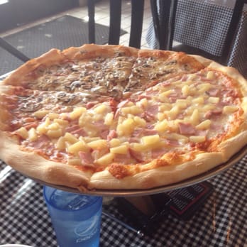 NY Pie - 1/2 Hawaiian 1/2 Mushroom and basil - Pizza Near Me - Santa Rosa, California NY Pie - 1/2 Hawaiian 1/2 Mushroom and basil - Pizza Near Me - Santa Rosa, California