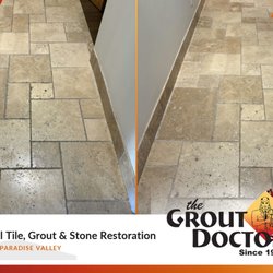 The Grout Doctor-Scottsdale - Deep cleaned and sealed this stone floor of a Scottsdale home. Cleaning and sealing brought back the natural color after years of use.