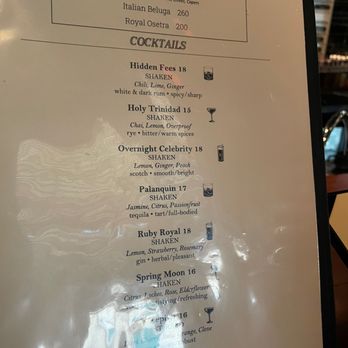 Doris Metropolitan - Caviar & cocktail menu. I'll have the Italian Beluga. - New American Near Me - New Orleans, Louisiana