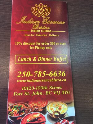 Menu photo 2 Indian Essence Bistro Fort Saint John, BC Menu photo 2 Indian Essence Bistro Fort Saint John, BC