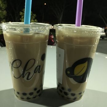 Cha For Tea - Black Milk Tea two pumps of sweet over ice with boba. - Coffee & Tea Near Me - Irvine, California Cha For Tea - Black Milk Tea two pumps of sweet over ice with boba. - Coffee & Tea Near Me - Irvine, California