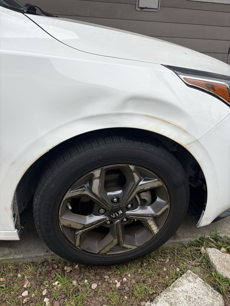 White car side prepped